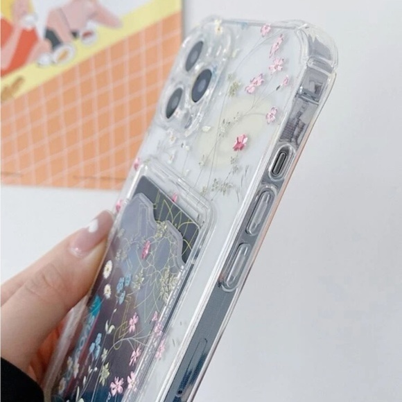 ⚠️Clearance🌟iPhone 13/Pro/Pro Max Clear Floral Phone Case With Card Slot - Picture 4 of 4